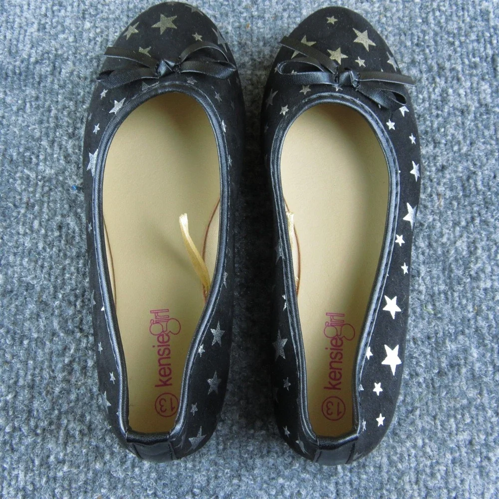 Kensie Girl Youth Girls Ballet Shoes Size 13 Medium Black Synthetic Slip‎ On